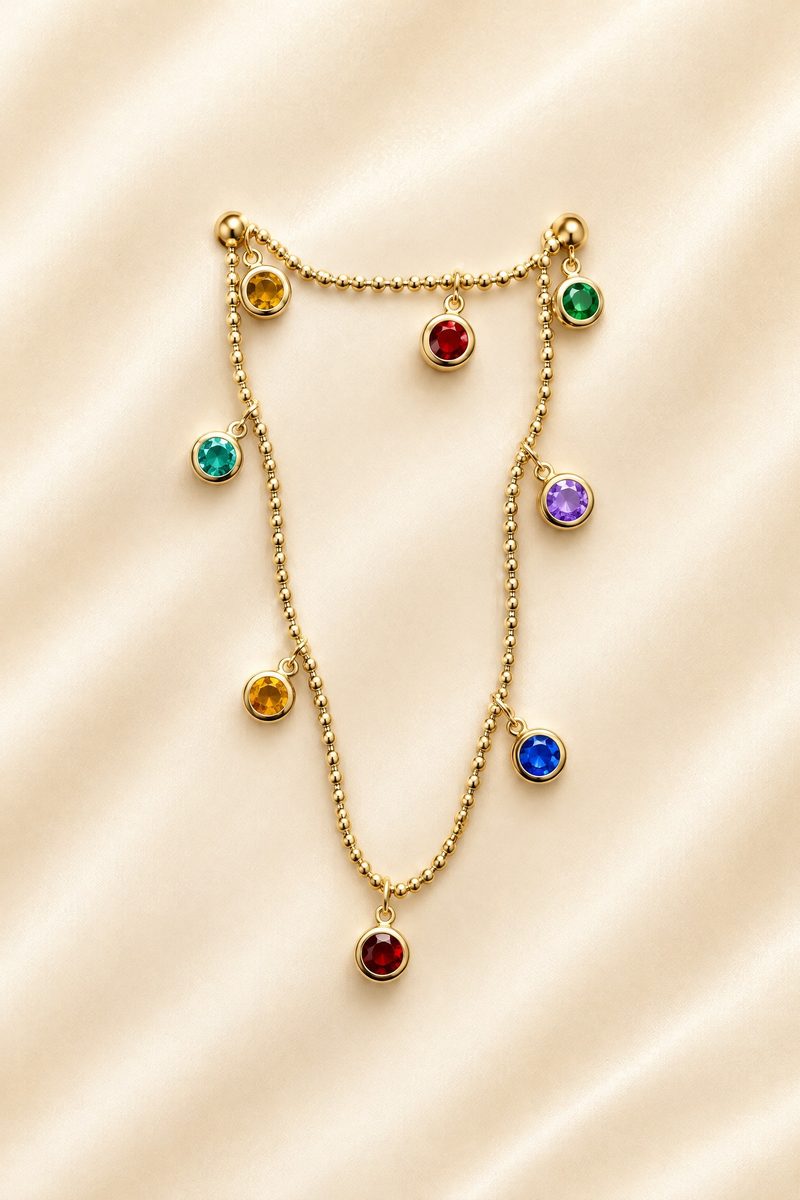 Choker Pedras Coloridas